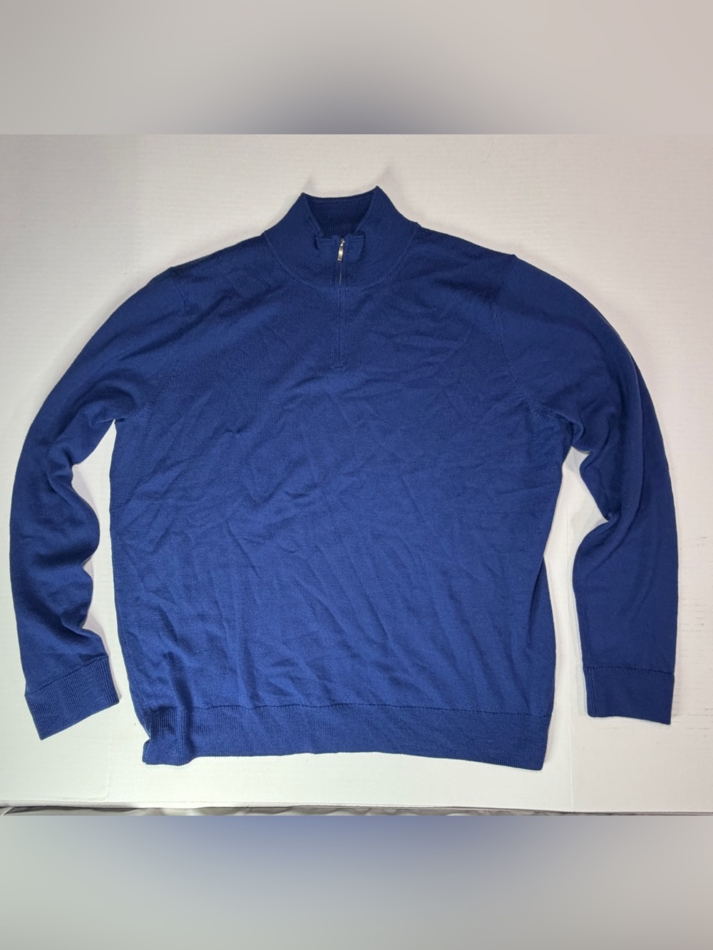 Nordstrom men’s quarter Zip merino wool Sweater in Royal Blue see description